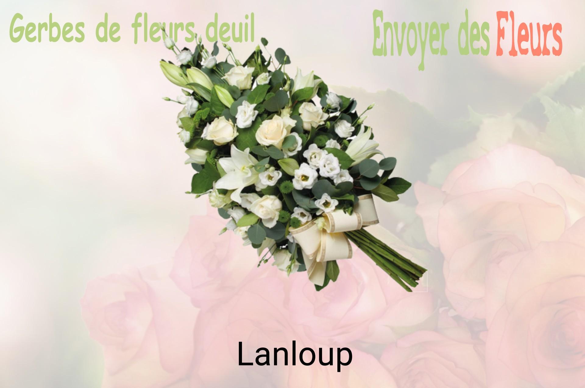 Gerbe de fleurs de deuil livrée à Lanloup